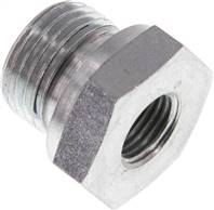 Hydraulic reducer G 1/2"(male thread)-G 1/4"(Female thread), Zinc plated steel, Elastomer seal