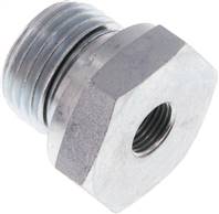 Hydraulic reducer G 1/2"(male thread)-G 1/8"(Female thread), Zinc plated steel, Elastomer seal