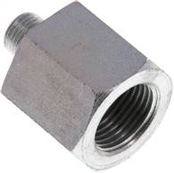 Hydraulic reducer G 1/8"(male thread)-G 3/8"(Female thread), Zinc plated steel, Elastomer seal