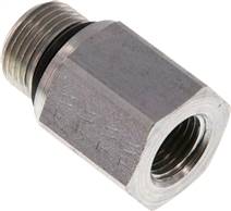 Hydraulic reducer G 3/8"(male thread)-G 1/4"(Female thread), Zinc plated steel, Elastomer seal