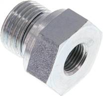Hydraulic reducer G 3/8"(male thread)-G 1/8"(Female thread), Zinc plated steel, Elastomer seal