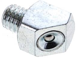 45° funnel type grease nipple, M 6 (conical), zinc plated steel.