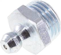 Straight conical grease nipple, R 1/4", Zinc plated steel