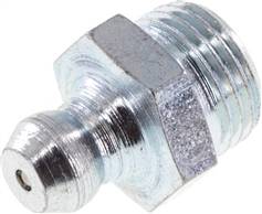 Straight conical grease nipple, R 1/8", Zinc plated steel