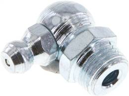 90° conical grease nipple, R 1/8", Zinc plated steel