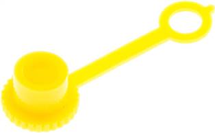 Plastic safety cap for conical grease nipple, yellow