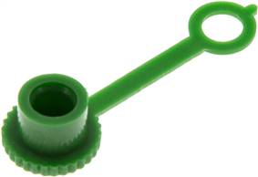 Plastic safety cap for conical grease nipple, green