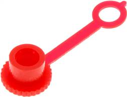 Plastic safety cap for conical grease nipple, red