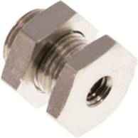 bulkhead screw connection M 5-G 1/8", Nickel-plated brass