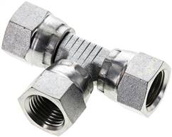 T screw connection,UNF 1/2"-20 (JIC), Zinc plated steel
