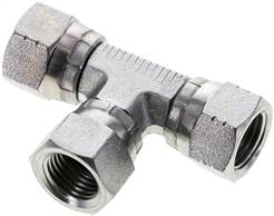 T screw connection,UNF 9/16"-18 (JIC), Zinc plated steel