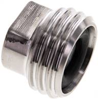 Black threaded pipe end connector (dairy thread) Rd 28 x 1/8", 1.4404