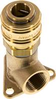 Pipeline socket with coupling socket, G 3/8", Brass