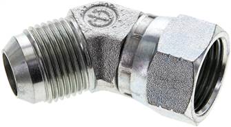 45°-screw-in elbow, UN 1-1/16"-12 (JIC), Zinc plated steel