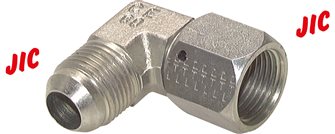 90°-screw-in elbow, UN 1-7/8"-12 (JIC), Zinc plated steel