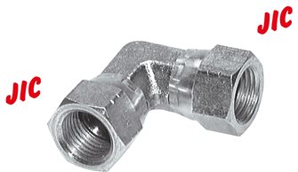90°-elbow screw connections,UNF 3/4"-16 (JIC),Zinc plated steel